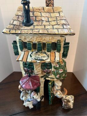 Vintage Blue Sky Clay Works French Bistro Holder Hand-Painted Heather Goldmine